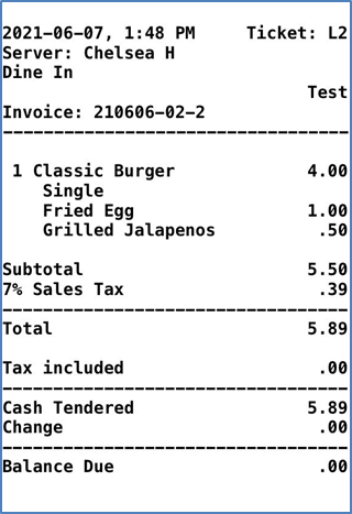 Customer Receipt Screen – HCM Info